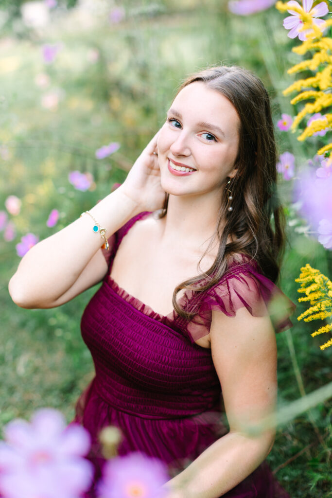 Flower garden Williamsburg Senior Photographer