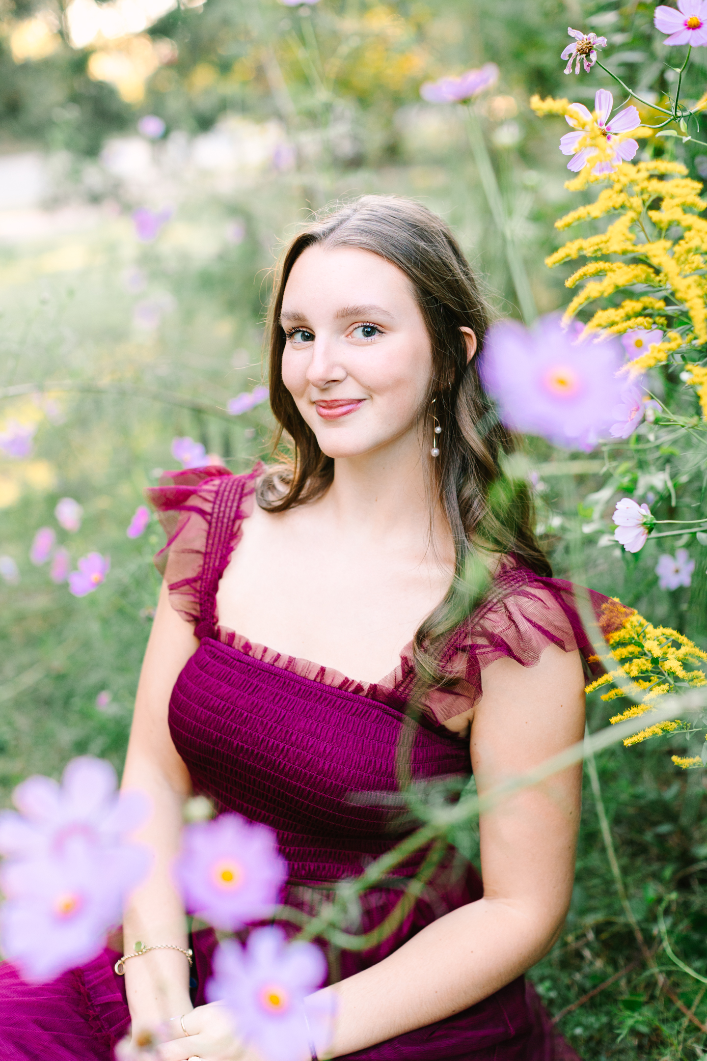 Williamsburg Senior Photos in the flowers High School Senior Photographer