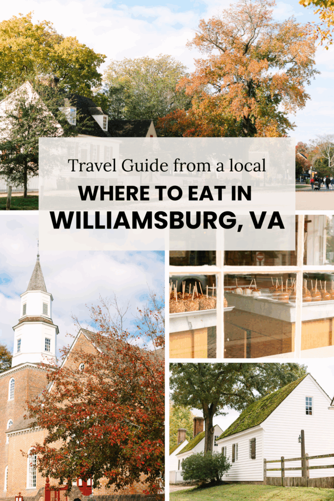Where to Eat in Williamsburg VA – Local restaurant guide featuring coffee, lunch, and dinner spots. Travel guide from a local photographer.