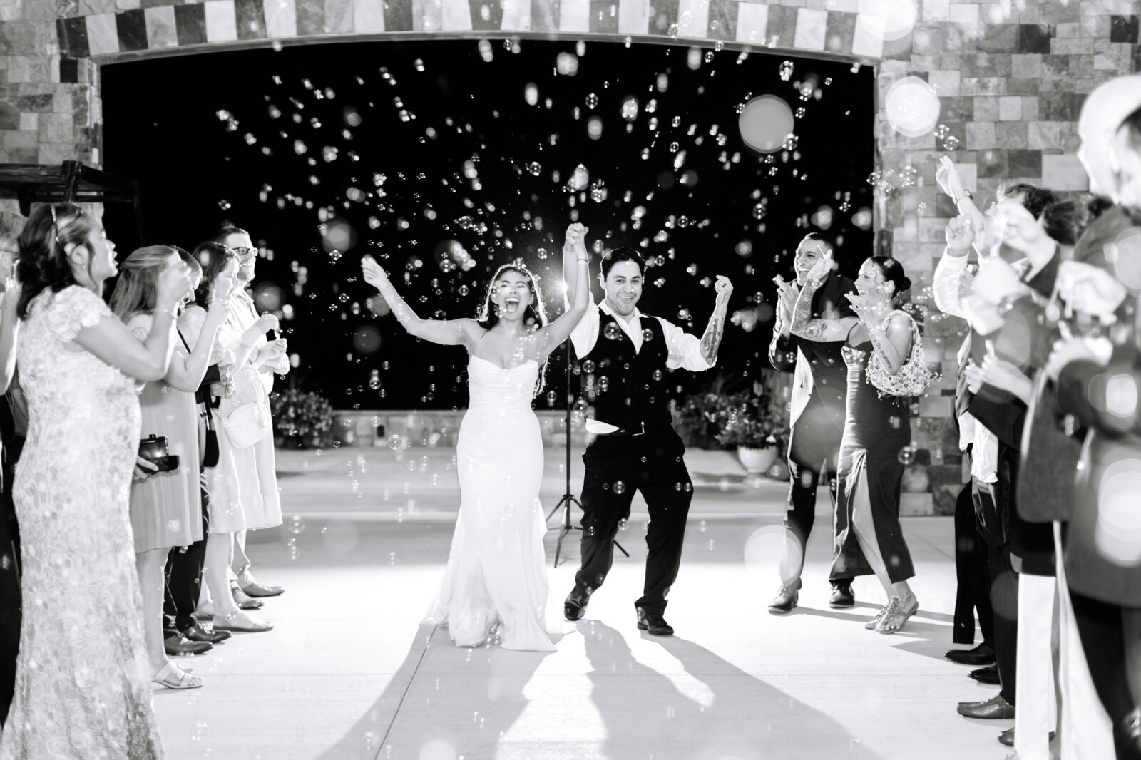 Bubble send-off for the bride and groom at The Maine of Williamsburg