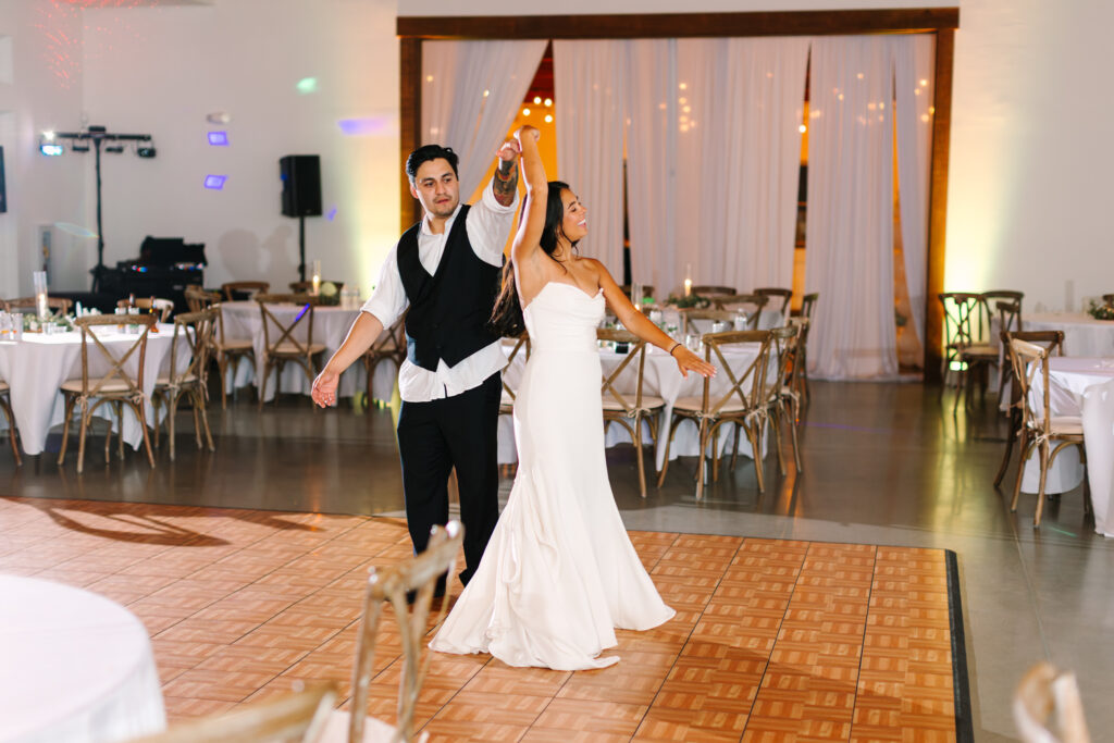 Newlyweds dancing alone during a private last dance at The Maine of Williamsburg
